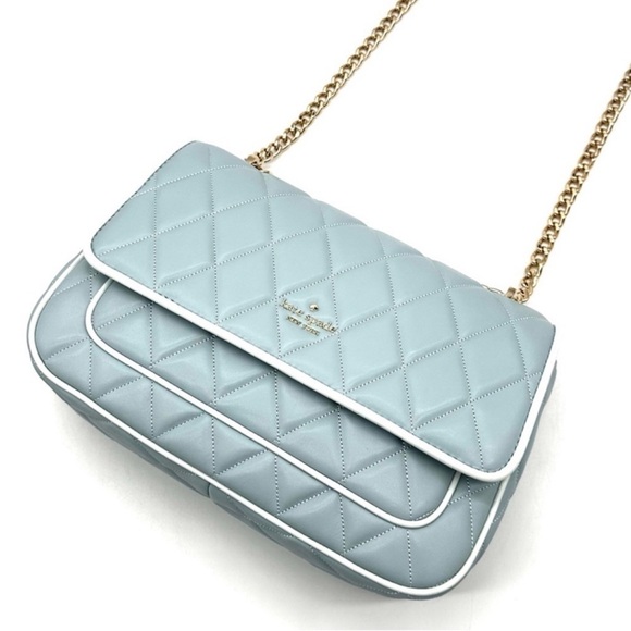 Kate Spade Colorblock Carey Quilted Leather Flap Shoulder Bag Wild Sage (NWT) - Picture 7 of 11